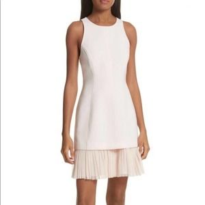 NWOT Cinq a Sept Catriona Blush Pink Pleated Hem Dress $395 Size 10